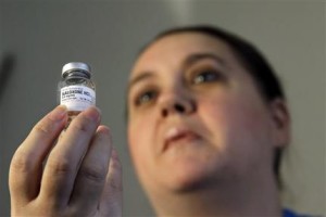 Alicia Gibbons holds an empty bottle of naloxone that she used to save the life of her daughter Ashley at their home in Mays Landing, N.J. 