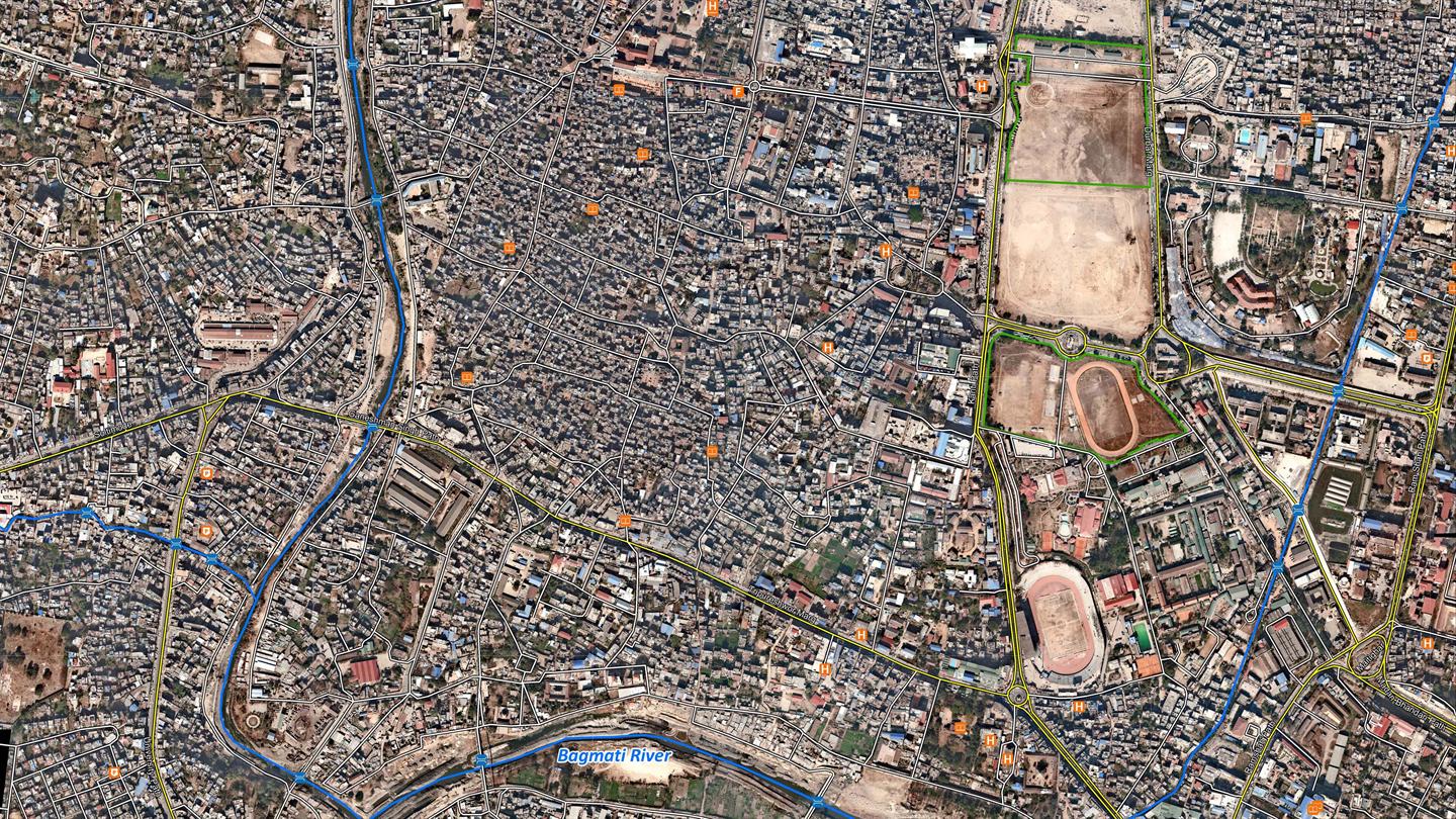 Land shift in Nepal: DLR provides aerial images of Kathmandu 4 High- resolution Image of Southern Kathmandu