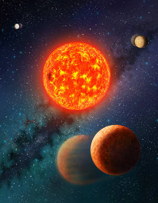 Measuring the Mass of a Mars-size Exoplanet 2 The artistic concept shows the planetary system harboring Kepler-138b, the first exoplanet smaller than Earth with both a mass and size measurement. The sizes of the planets relative to the star have been exaggerated. Credits: SETI Institute/Danielle Futselaar