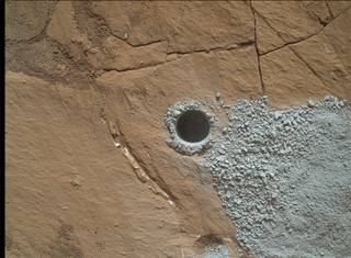 New Online Exploring Tools Bring NASA's Journey to Mars to New Generation 3 NASA's Curiosity Mars Rover drilled this hole to collect sample material from a rock target called "Buckskin" on July 30, 2015, about a week prior to the third anniversary of the rover's landing on Mars.