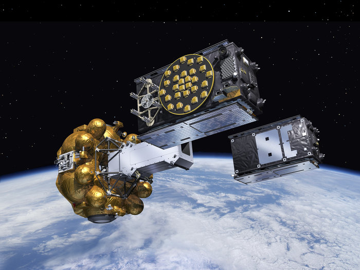Galileo taking flight: ten satellites now in orbit 2 The Fregat upper stage flew the latest two Galileo satellites most of the way up to medium-Earth orbit before they finally separated.