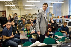 Since 2013, John Hart (standing, center) has been teaching the MIT graduate course 2.S998 (Additive Manufacturing), which explores the fundamentals of 3-D printing. Photo courtesy of John Hart.