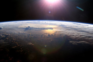 A view of Earth's atmosphere taken from the International Space Station in 2003. Photo courtesy of ISS Expedition 7 Crew, EOL, NASA)