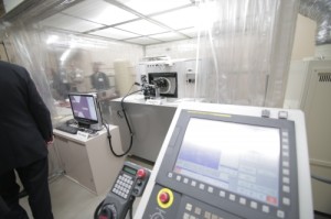 The ROBONANO, which is on a multi-year loan from the Japanese robotics manufacturer FANUC, is housed in Sangkee Min’s laboratory at UW–Madison. The ROBONANO’s ability to cut at the nanoscale is two orders of magnitude more precise than most machines used in advanced manufacturing today. STEPHANIE PRECOURT 