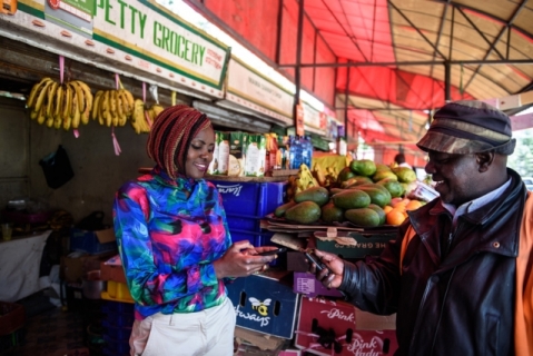 A new study estimates that, since 2008, access to mobile-money services — which allow users to store and exchange monetary values via mobile phone — increased daily per capita consumption levels of 194,000, or roughly 2 percent, of Kenyan households, lifting them out of extreme poverty (living on less than $1.25 per day). Courtesy of the researchers