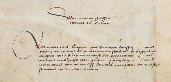 bout a great mortality in Bern 1439 (Credit: Bern Burgerbibliothek, www.e-codices.unifr.ch)