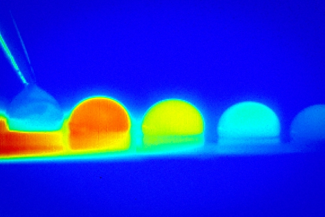 Researchers use temperature to control droplet movement