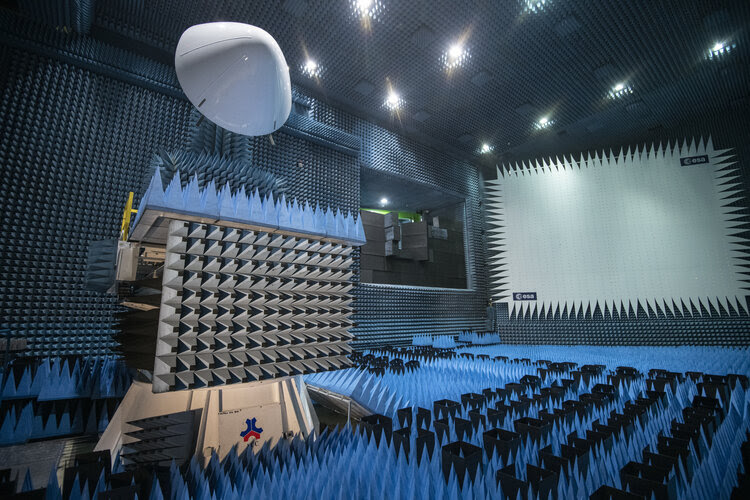 Undergoing radio-frequency testing in Hertz chamber