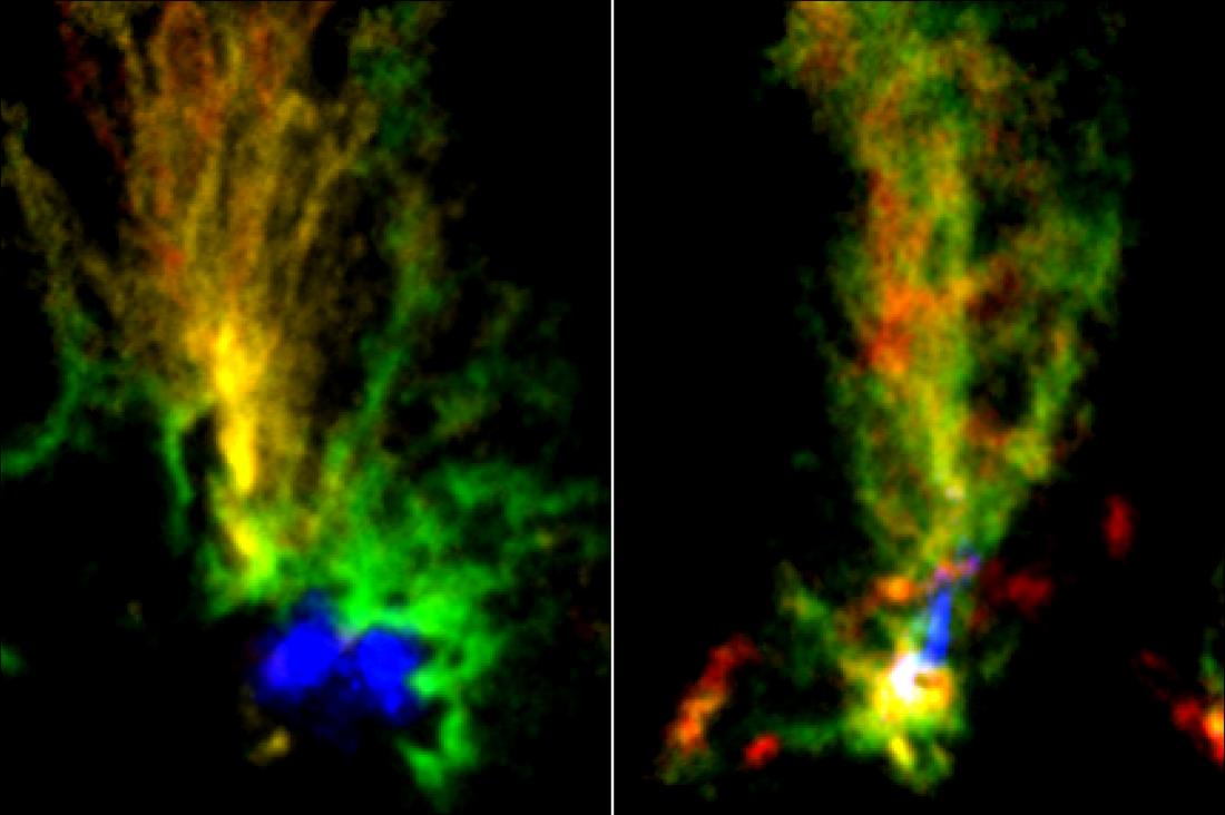 Two Cosmic Peacocks show History of the Magellanic Clouds