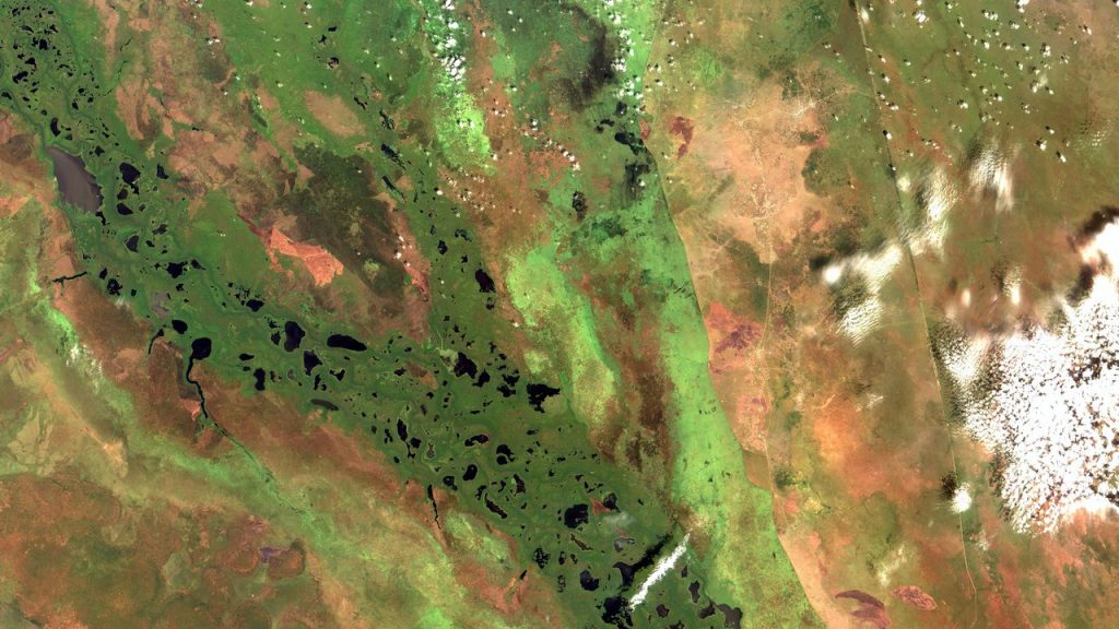 egu arial image of the sudd wetlands in south sudan