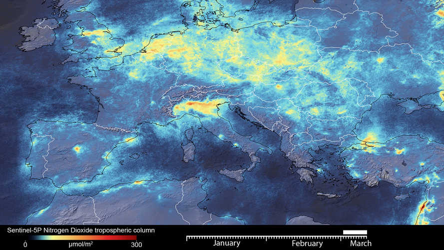 Coronavirus: nitrogen dioxide emissions drop…