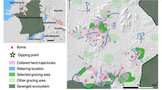 Map of the study area in northern Tanzania