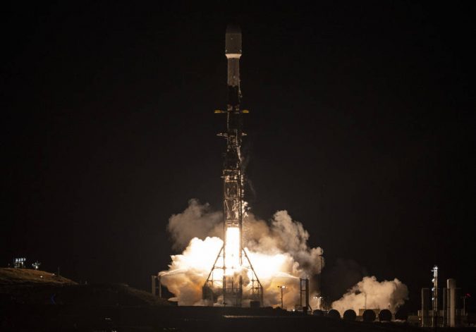 A SpaceX Falcon 9 rocket launches with the Surface Water and Ocean Topography SWOT spacecraft onboard